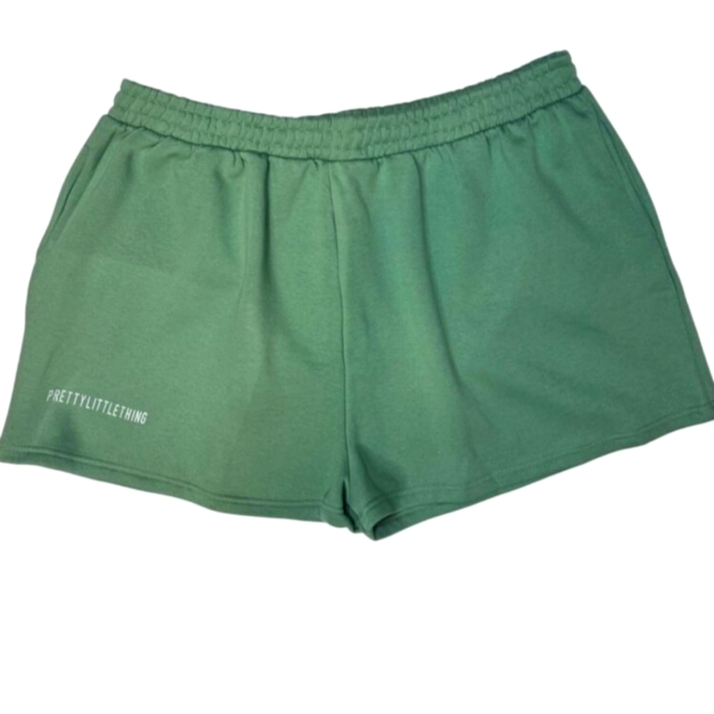 Sage green Print Pocket Sweat Shorts